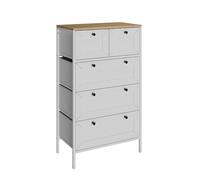 Vicco Table d'appoint Belaro, Blanc, 56x95cm avec 5 tiroirs