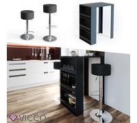 Vicco Set de table de bar , Anthracite, 80 x 57 cm avec 2 tabourets de bar