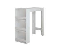 Vicco Table de Bar Repose, Blanc, 45x110cm | avec compartiments de rangement pour ustensiles de cuisine