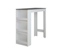 Vicco Table de Bar Repose, Blanc/Anthracite, 45x110cm | avec compartiments de rangement pour ustensiles de cuisine