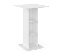 Vicco Table de Bar Rodeo, Blanc, 70x70cm, utilisable comme Table Haute, Gain de Place pour Les Petits espaces