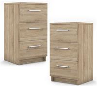 Vicco Table de Chevet, Sonoma, 38 x 66 cm Set de 2
