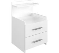 Vicco table de chevet Alpin, 40 x 62 cm avec tiroirs, Blanc