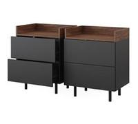 Vicco Table de chevet Anika, Anthracite, 54x68cm Lot de 2 Anthracite G