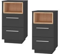 Vicco table de chevet Beatrice, 36 x 68 cm Set de 2, Anthracite/Sonoma