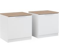 Vicco table de chevet Betti, 50 x 50 cm Lot de 2, Blanc/Sonoma