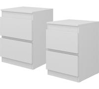 Vicco table de chevet Calisto, 40x55cm Lot de 2, Blanc/Blanc