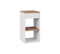 Vicco Table de Chevet Dany, Chêne Blanc/Force de l'or, 35x65cm avec 1 tiroir, Convient pour Le Rangement de Livres et de Magazines