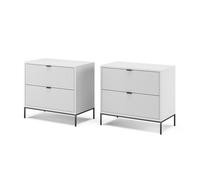 Vicco Table de chevet "Eliza", Blanc Lot de 2 | Lot de 2, peut être combiné pour servir de table d’appoint ou de table de chevet