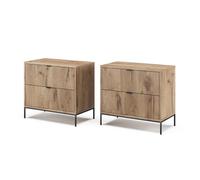 Vicco Table de Chevet Eliza, Chêne Viking, Lot de 2