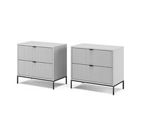 Vicco Table de Chevet Eliza, Gris, Lot de 2, Peut être combiné pour Servir de Table d’appoint ou de Table de Chevet