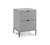 Vicco Table de Chevet Eliza, Gris/Noir, 40x55.4cm avec 2 tiroirs
