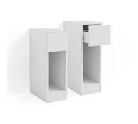 Vicco table de chevet Enton, Blanc, 20 x 59.5 cm Set de 2