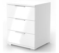 Vicco table de chevet Florenz, 46.2 x 60 cm, Blanc Haute brillance