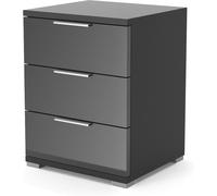 Vicco table de chevet Florenz, 46.2 x 60 cm, Noir Haute brillance