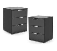 Vicco Table de chevet Florenz, Noir, 46.2x60.5cm Set de 2 Noir G