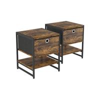 Vicco Table de Chevet Fyrk, Chêne Rustique, 40x50cm Lot de 2