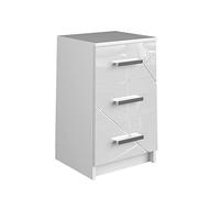 Vicco Table de Chevet Irma, Blanc Haute Brillance, 37.6 x 66 cm