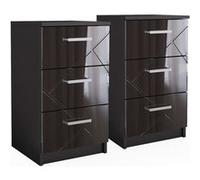 Vicco Table de chevet Irma, Noir, 35.5x66cm Set de 2 Noir G