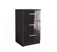 Vicco Table de Chevet Irma, Noir Haute Brillance, 37.6 x 66 cm
