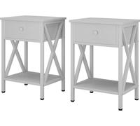 Vicco Table de Chevet Keno, Blanc, 40 x 55 cm Lot de 2