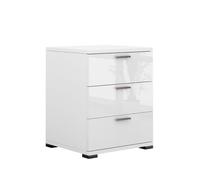 Vicco Table de chevet "Marseille", Blanc Haute brillance, 46.2x60cm | adapté au rangement d’objets du quotidien et de lampes