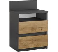 Vicco table de chevet Monty, 39.6 x 59.1 cm, Anthracite/Chêne