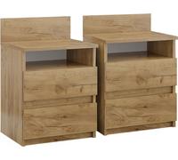 Vicco Table de Chevet Monty, Chêne de Force doré, 39.6 x 59.1 cm Lot de 2