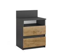 Vicco Table de Chevet Monty, Anthracite/chêne doré, 39.6x59.1cm