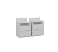 Vicco Table de Chevet Monty, Blanc, 39.6x59.1cm Lot de 2
