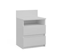 Vicco Table de Chevet Monty, Blanc, 39.6x59.1cm, pour Le Rangement des Objets du Quotidien dans la Chambre à Coucher