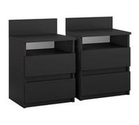 Vicco Table de chevet Monty, Noir, 32.3x59.1cm Lot de 2 Noir G