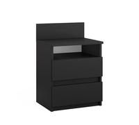 Vicco Table de Chevet Monty, Noir, 39.6x59.1cm, pour Le Rangement des Objets du Quotidien dans la Chambre à Coucher