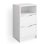 Vicco Table de Chevet Ruben, Blanc, 38x66.6cm, Convient aux Lits boxspring avec Compartiment de Rangement Ouvert