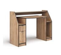 Table de jeu Joel, 123.2x45cm avec 1 tiroir et 1 porte, Chêne de force doré, Vicco 41595