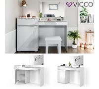 Vicco Table de maquillage Little Lilli commode de coiffeuse LED blanc + tabouret