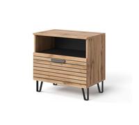 Vicco Table de Nuit Amber, Chêne Wotan, 60x58cm | pour le rangement de livres, lampes et objets du quotidien