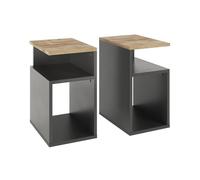Vicco Table de Nuit Elios Anthracite/chêne doré