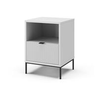 Vicco Table de nuit "Eliza", Blanc 40 x 55 cm | avec 1 tiroir, utilisable comme surface de dépôt à côté du lit ou du canapé