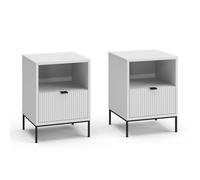 Vicco Table de Nuit Eliza, Blanc, Lot de 2