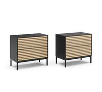 Vicco Table de Nuit Eliza, Chêne doré/Anthracite, Set de 2 pièces, Peut être combiné pour Servir de Table d’appoint ou de Table de Chevet