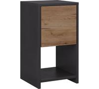Vicco Table de nuit Evo, 30x55cm avec 3 tiroirs, Anthracite/chêne doré