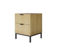 Vicco Table de Nuit Lennox, Chêne, 40x52cm | avec 2 tiroirs, pour le rangement des objets du quotidien dans la chambre à coucher