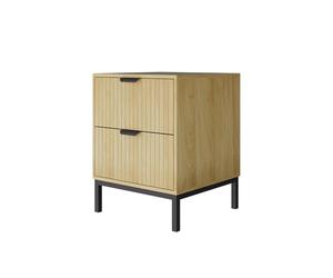 Vicco Table de Nuit Lennox, Chêne, 40x52cm | avec 2 tiroirs, pour le rangement des objets du quotidien dans la chambre à coucher
