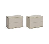 Vicco Table de Nuit Linette Cachemire | Lot de 2, Mécanisme push-to-open pour une ouverture silencieuse