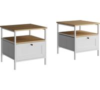 Vicco Table de nuit Lunis, 45x47cm Lot de 2, Blanc