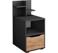 Vicco Table de nuit Ruben, 40x82.2cm avec tiroir, Anthracite/chêne doré