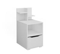 Vicco Table de Nuit Ruben, Blanc, 40x82.2cm avec tiroir
