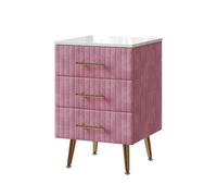 Vicco Table de Nuit Velia, Rose, 41x62cm avec 3 tiroirs, pour Le Rangement des Objets du Quotidien dans la Chambre à Coucher