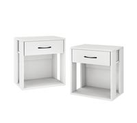 Vicco Table de Nuit Virela Blanc | Lot de 2, pour le rangement des objets du quotidien à côté du lit